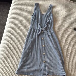Blue striped sleeveless dress size medium